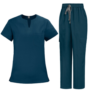 Ensemble de Blouse et Pantalon Médical Unisexe en Gros – Doux, Respirant, Col en V, Tenue d'Infirmière, Vêtements de Travail Hospitaliers, Pantalon Cargo Jogger Personnalisable - Product Image 4