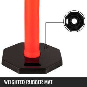 Lot de 10 poteaux de signalisation routière en PVC de 44 pouces avec bande réfléchissante de 10 pouces, kit de cônes de signalisation pour la gestion du trafic - Product Image 4