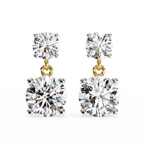 Pendientes Clásicos de Oro Sólido de 10k, 14k, 18k con Diamantes Cultivados en Laboratorio de Corte Redondo E VS de 1ct Cada Uno, Certificados por IGI, Ideales para Regalo, Fiestas y Aniversarios - Product Image 3