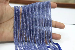 Wholesale 16-Inch Tanzanite Faceted Rondelle Beads 3-3.5mm Handmade Natural Gemstone Jewelry - Product Image 4