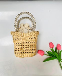 Embroidered Water Hyacinth Beach Handbag & Hat Colorful Floral Embroidery Rattan Tote <b>Bag</b> and Hat Set for Summer Beach Lady. - Product Image 2