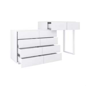 Cómoda de Escritorio Extensible de 10 Cajones de Color Blanco Sin Tiradores para Tocador - Product Image 5