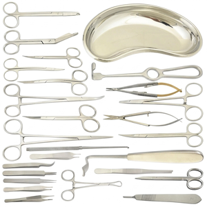 Kit d'instruments de chirurgie générale, ensemble d'instruments chirurgicaux médicaux de 10 pièces en acier inoxydable massif, certifié ISO - Product Image 1