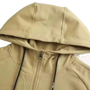 Survêtement d'hiver personnalisé écologique pour homme, couleur kaki unie, à capuche, 2 pièces, sweat-shirt à manches longues et pantalon de jogging décontracté - Product Image 5