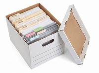 Boîte de banque A5 en carton robuste avec impression dorée, boîte rigide recyclable pour le stockage et l'archivage de documents professionnels