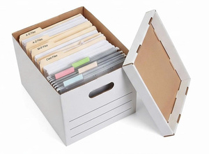 Heavy Duty A5 <b>Cardboard</b> Bankers <b>Box</b> with Gold Foil Printing Recyclable Rigid <b>Box</b> for Business Document <b>Storage</b> and Archiving - Product Image 2