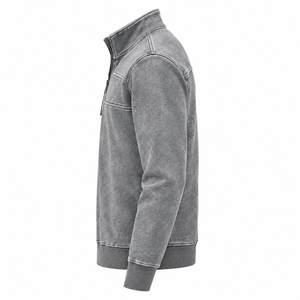 Sweat-shirt à capuche zippé pour homme en molleton bouclette tricoté, coupe oversize, imprimé par transfert thermique, idéal pour l'automne - Product Image 3