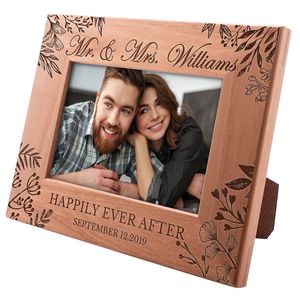 Custom Wood Picture Frame Personalised Laser Engraved Photo Frames <b>Wedding</b> Gift Anniversary <b>Keepsake</b> Tabletop Home Decor Frame - Product Image 4