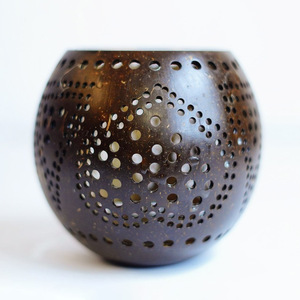 Handmade candle holder centerpiece for wedding coconut <b>tealight</b> holders tea light <b>lanterns</b> - Product Image 3