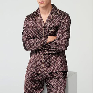 Long Sleeve <b>Men</b> Night Suit Button Front Collar Long Pants <b>Set</b> Drawstring Waist Soft Warm Winter <b>Pajamas</b> Home Wear Lounge - Product Image 5