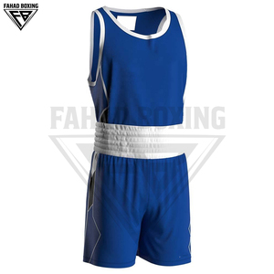 Shorts MMA et débardeurs d'entraînement respirants pour hommes, personnalisables, multifonctionnels, en tissu extensible lavé, couleur bleu et blanc, pour le sport et la boxe - Product Image 5