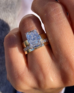 Anillo de Compromiso y Boda de Plata de Ley 925 con Moissanita VVS Brillante, Corte Radiante, Engaste de Garra, Certificado GRA, Regalo de Joyería para Mujer - Product Image 3