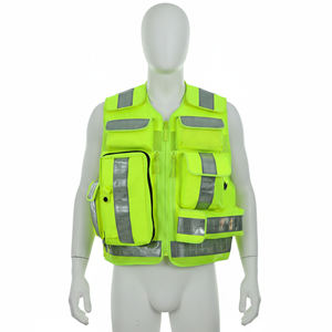 Wholesale Custom Logo Multi-Pocket Breathable Lightweight Adjustable Polyester Class 2 <b>LED</b> Flash Reflective Safety Vest - Product Image 1