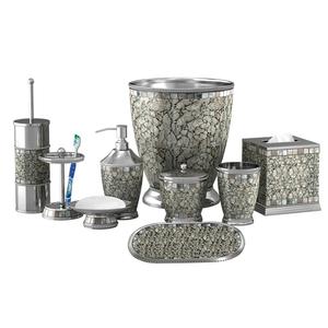 Ensemble de salle de bain 7 pièces en cuivre texturé martelé, finition antique, forme arrondie, en acier inoxydable, très vendu - Product Image 4