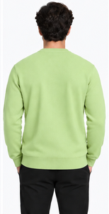 Pull-over en maille brossée pour homme, en nylon/acrylique, anti-rétrécissement, avec motif et logo personnalisés, col rond, chaud et tendance pour l'hiver, vente en gros - Product Image 2
