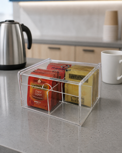 Hot Sales Stackable <b>Acrylic</b> Tea Bag Holder Storage Bin Box Clear Top Lid Model <b>Display</b> <b>Stand</b> for Kitchen Cabinets - Product Image 2
