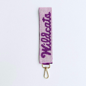 Handmade Cotton Customized Color Glass Beads Embroidery Letters Keychain Wristlet Strap Back to School Gift - Product Image 2
