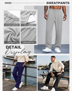 Pantalones Deportivos para Hombre, Paquete de 3, Estilo Jogger con Abertura en la Parte Inferior, Bolsillos, Cintura Media, Holgados, para Yoga y Uso Deportivo, 100% Lona - Product Image 5