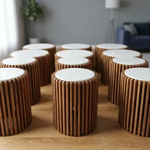 Modern Wooden Coffee <b>Table</b> With <b>Marble</b> <b>Top</b> Scandinavian Design Living Room Furniture Storage <b>Side</b> <b>Table</b> - Product Image 3