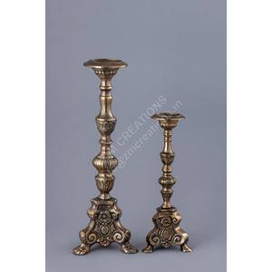 Ensemble de porte-bougies en métal de style moderne du milieu du siècle, décoration de table, support de bougie décoratif, décoration de Noël, fait main - Product Image 1