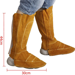 Couvre-chaussures de soudeur en cuir de vachette pleine fleur de qualité supérieure, protection des pieds, résistant à la chaleur et aux étincelles, pour pompiers et travaux lourds - Product Image 5