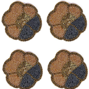 Dark brown woven rattan <b>drink</b> <b>coaster</b> with an open-weave mesh center and a raised outer rim, available at wholesale prices. - Product Image 2