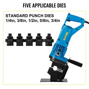 Punzonatrice Elettroidraulica con 5 Matrici per Taglio Metalli Spessi fino a 1/4 di Pollice, Utensile Idraulico - Product Image 4