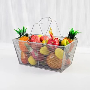 Heavy Duty Cheap Indian Factory Supply Wholesale Kitchen Fashion Design Metal Mesh Fruit <b>Basket</b> for Home Living Room <b>Table</b> Use - Product Image 1