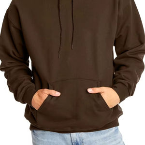 Men's <b>Brown</b> Hooded Sweatshirt Regular Fit Cotton <b>Fleece</b> Casual Pullover Solid Color Autumn Wear Custom Men Hoodie Factory - Product Image 2