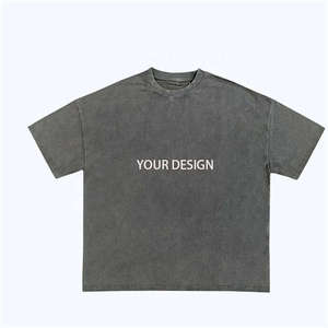 Camiseta Vintage con Logotipo Personalizado, Lavada con Ácido, para Hombre, 100% Algodón, Gruesa, Talla Grande, Impresión DTG/DTF, Corte Holgado - Product Image 4