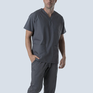Ensemble de blouses médicales unisexes à col en V, uniforme de soins de santé, tenue de travail d'hôpital, coton tissé, nouvelle arrivée pour hommes - Product Image 4