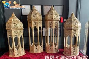 Wedding Decor Large Moroccan Lantern Moroccan Wedding Decorations Lifesize Lanterns Arabian Wedding Decor Gold Fiber Lamps USA - Product Image 3