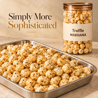 Makhana Rasa Truffle Gourmet |   Kacang Fox Panggang Renyah dalam Stoples, Label Pribadi, Grosir, Ekspor Massal, Pemasok Premium, Segar