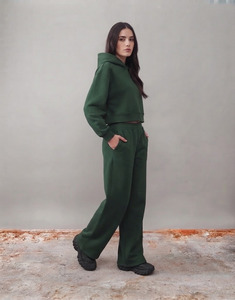 Ensemble de survêtement pour femme à coupe ample, avec sweat à capuche et pantalon de survêtement à jambes larges, style décontracté, hiver, longueur intégrale - Product Image 4