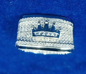 Bague de fiançailles pour homme, anneaux en grappe, alliance, en argent sterling 925 plaqué rhodium, style hip-hop, sertie de pierres, cadeau pour occasions festives - Product Image 2