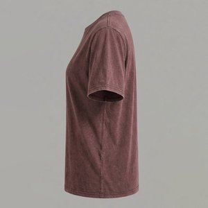 Wholesale Custom Logo <b>Acid</b> Washed Oversized Women's Streetwear T-Shirt – 100% Cotton Loose Fit <b>Drop</b> Shoulder Sleeves Breathable - Product Image 3