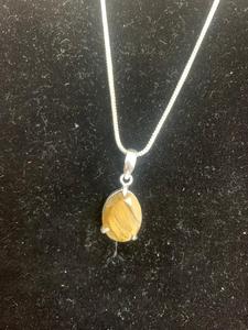 German <b>Silver</b> Oval Garnet Necklace Bezel Setting <b>Chain</b> Jewelry for Wedding Gift Tiger Eye High Quality Handcraft Gemstone - Product Image 3