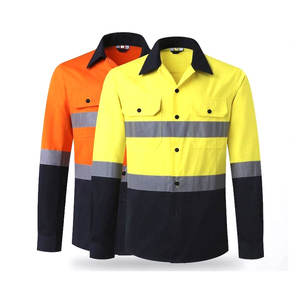 Camisa de Trabajo de Alta Visibilidad, Transpirable, de Manga Larga, de Algodón, para Mecánicos, Soldadores, Personalizada, Reflectante, Unisex, con Certificación CE - Product Image 1