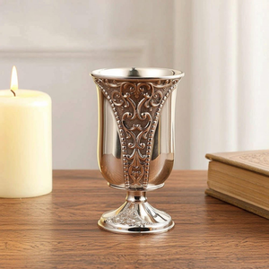 Copa Decorativa de Metal con Diseño Grabado Ornamentado, Estilo Vintage, para Beber en Casa, Comedor y Venta al por Mayor - Product Image 5