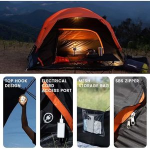 USA Warehouse 2026 Summer Hot Sale Orange <b>Camping</b> Tent Rainproof and Waterproof Windproof and Cold-resistant - Product Image 5