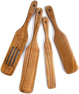 Ensemble de cuillères en bois de qualité supérieure avec spatule, louche, spatule à retourner et cuillère à mélanger pour la cuisine - Product Image 3