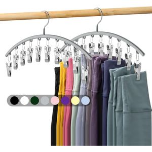 Organizzatore per Gonne con Clip Rivestite in Gomma, Confezione da 2, Contiene 20 Gonne, Appendiabiti Salvaspazio in Metallo per Armadio - Product Image 1