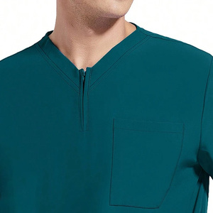 Mens <b>Scrub</b> <b>Top</b> Custom Logo Healthcare Apparel Shirt Lightweight Professional <b>Scrub</b> Wear For Medical Staff Members - Product Image 2