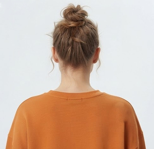 Women Oversize Crew Neck <b>Puff</b> Print Sweatshirt Polyester/Cotton Fleece Long Sleeve Drop Shoulder Eco-Friendly Front Street Wear - Product Image 6