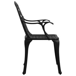 Ensemble de 2 chaises de jardin en aluminium moulé noir, design ergonomique standard - Product Image 4