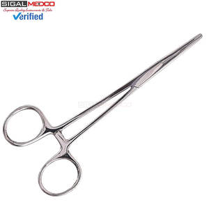 Pinza hemostática Kelly médica de bloqueo manual, 5.5 pulgadas, acero inoxidable plateado, con mango de bloqueo de trinquete, instrumento quirúrgico - Product Image 2