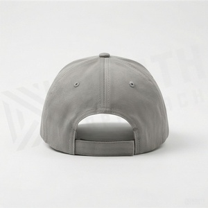 Casquette de baseball unisexe grise à 6 panneaux, couleur unie, tissu sergé, fermeture ajustée, style décontracté, chapeau pour adulte - Product Image 2