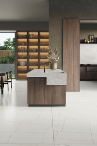 Dalles de porcelaine polie Mykonos Blanc, surfaces élégantes effet marbre pour intérieurs de luxe - Product Image 2