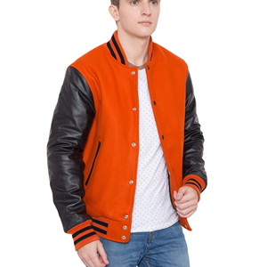 Chaqueta Varsity Clásica con Mangas de Cuero de Alta Calidad, Diseñada para Equipos Escolares, Deportes Universitarios y Moda Letterman - Product Image 1