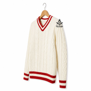 Vêtements de la sororité grecque Delta Sigma, insignes maçonniques héritages, cardigan universitaire texturé brodé, pulls en coton blanc et rouge - Product Image 2